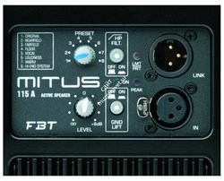 FBT MITUS 115A - активная двухполосная акустическая система, 400+200Вт, 133дБ, 46Гц-20к Гц, DSP - фото 112901
