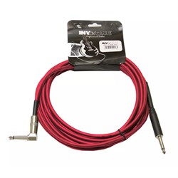 INVOTONE ACI1204/R - инструм. кабель, 6,3 джек моно <-> 6,3 джек моно угловой, длина 4 м (красный) - фото 113249