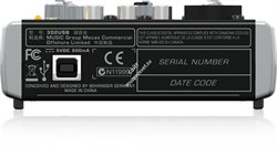 Behringer 302USB аналоговый микшер, 3 канала, 1 мик. + 1 лин. стерео, USB-audio, Main L/R- RCA - фото 11463