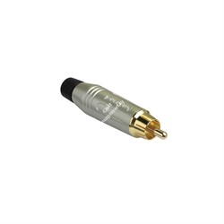 AMPHENOL ACPR-SBK - разъем кабельный,, RCA, цвет серый, с черным кольцом, покрытие контактов золото - фото 120325