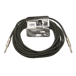 INVOTONE ACI1106/BK - инструм. кабель, 6,3 джек моно <-> 6,3 джек моно, тряп. изол, дл. 6 м (черный) - фото 123373