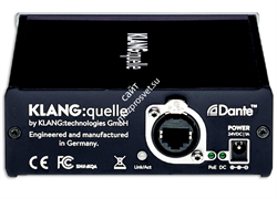 KLANG X-KG-QUELLE-C Компактный стерео предусилитель для 4 наушников (6,3" Jack stereo). Сеть Dante™ (AES67) на 8 входных каналов, разъем с замком. Настраиваемый диапазон чувствительности каждого выходного канала (–12 / 0 / +12 dB). 44,1-192 кГц 24bit, Wor - фото 149318