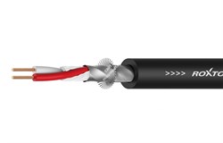 ROXTONE MC022/100 Black Симметричный микрофонный кабель из бескислородной меди 100м на картонной катушке, 2x0,50мм2., D 6,8мм, AWG: 20., 100% экранирование (спираль из луженой медной проволоки + алюминиевая фольга), цвет: Черный. Температурный режим экспл - фото 151092