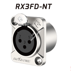 ROXTONE RX3FD-NT Разъем cannon (XLR) панельный мама 3-х контактный цвет: серебро - фото 151734