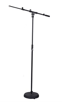 ROXTONE MS075 Black Прямая микрофонная стойка с телескопической "стрелой", чугунное основание с резиновым антивибрационным кольцом, цвет: матовый черный, Вес: 6кг. 6шт. в коробке: 29х25х44cm. - фото 151850