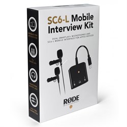 RODE SC6-L Mobile Interview Kit набор для интервью для Apple устройств, в комплекте интерфейсное устройство SC6-L и 2 микрофона Smartlav+ - фото 153409