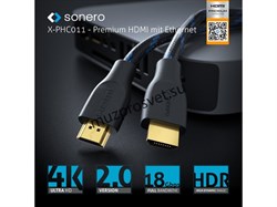 Sonero X-PHC011-010 высокоскоростной HDMI-HDMI кабель с поддержкой 4K и Ethernet - 1,00 м - фото 159096