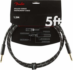 FENDER DELUXE 5' INST CBL BTWD инструментальный кабель, черный твид, 5' (1,52 м) - фото 162909