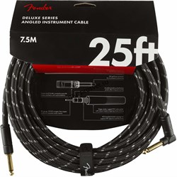 FENDER DELUXE 25' ANGL INST CBL BTWD инструментальный кабель, черный твид, 25' (7,62 м) - фото 162934