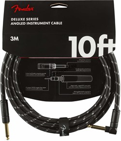 FENDER DELUXE 10' ANGL INST CBL BTWD инструментальный кабель, черный твид, 10' (3,05 м) - фото 162964