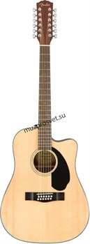 FENDER CD-60SCE DREAD 12-STRNAT WN 12-струнная электроакустическая гитара, цвет натуральный - фото 165551