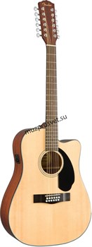 FENDER CD-60SCE DREAD 12-STRNAT WN 12-струнная электроакустическая гитара, цвет натуральный - фото 165553