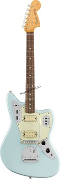 FENDER VINTERA '60S JAGUAR® MODIFIED HH, PAU FERRO FINGERBOARD, SONIC BLUE электрогитара, цвет голубой, в комплекте чехол - фото 166282