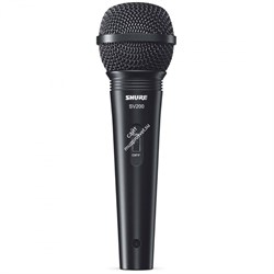 SHURE SV200-A микрофон динамический вокальный с выключателем и кабелем (XLR-XLR), черный - фото 17783