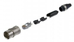 EtherCon корпус + разъем RJ45 для кабеля CAT6 диаметром 5-8 мм, металл, IP65 - фото 200035