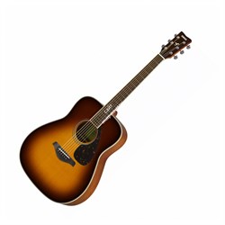 YAMAHA FG820 BSB - акуст гитара, дредноут, верхняя дека массив ели, цвет коричневый санбёрст - фото 21570