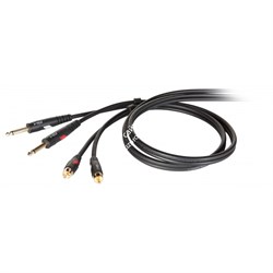 DIE HARD DHG535LU3 - проф. аудио кабель,  2х 6.3 джек моно  <-> 2х RCA (папа), длина 3 м - фото 22631