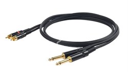 PROEL CHLP310LU15 - сценический кабель, 2 х 6,3 джек моно <-> 2х RCA (папа), длина - 1.5м - фото 22635