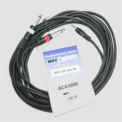 INVOTONE ACA1005 - аудио кабель,  3,5  джек стерео <-> 2 x 6,3 джек моно  длина 5 м - фото 22655