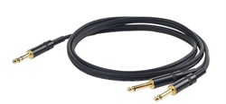 PROEL CHLP210LU15 - инсертый кабель,  6.3 джек стерео <-> 2 х 6.3  джек моно, длина - 1,5м - фото 22663