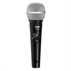 SHURE SV100-A - микрофон динамический вокально речевой с выкл. и кабелем (XLR-6.3ммJACK), черный - фото 24006