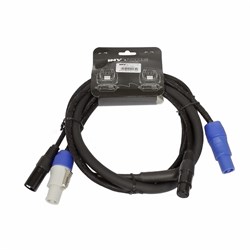 INVOTONE ADPC1002 - кабель смежный 3х1.5мм2 , 2х0.22мм2  PowerCon in/out - XLR DMX in/out  2 м - фото 27757