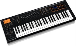 Behringer MOTOR-49 MIDI-клавиатура, USB-контроллер, 49 клав, 9 мотор.фейдеров,8 контролл, 8 пэдов, LCD, MIDI I/O/T, входы пед.SUSTEIN и EXPRESSION - фото 28336