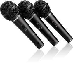 Behringer XM1800S комплект из 3 кардиоидных динамических микрофонов, 80-15000Гц,  держатели, кейс - фото 28408