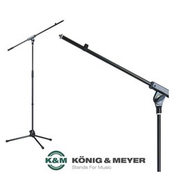 K&M 21070-300-55 микрофонная стойка `журавль`, металлические узлы, высота 900-1600 мм, журавль 805 мм, цвет черный, сталь - фото 35268