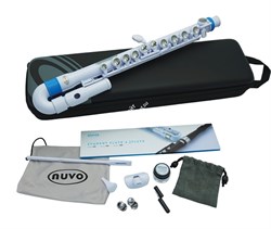 NUVO jFlute Kit - White/Blue флейта, изогнутая головка, материал - пластик, цвет - белый/голубой, в комплекте жесткий чехол, в к - фото 35346