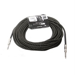 INVOTONE ACI1115/BK - инструм. кабель, 6,3 джек моно <-> 6,3 джек моно тряп. изол, дл. 15 м (черный) - фото 38093