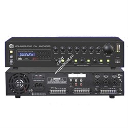 SHOW MPA-240RS - трансляц. система 240 Вт,DC24 В,25/70/100 В, MP3-плеер,4mic\line+aux, 4 зоны - фото 38411