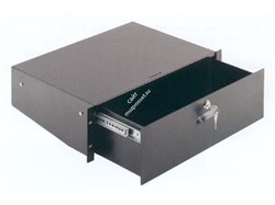 EUROMET EU/R-CA3  04582 Выдвижной рэковый ящик с замком, 3U, сталь черного цвета - фото 42124