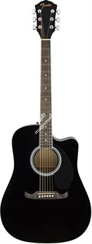 FENDER FA-125CE Dreadnought, Black электроакустическая гитара, цвет черный - фото 44710