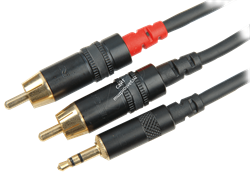 Cordial CFY 0.9 WCC кабель Y-адаптер джек стерео 3.5мм—2xRCA, 0.9м, черный - фото 45545