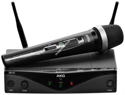 AKG WMS420 Vocal Set вокальная радиосистема Band U2 с приёмником SR420, ручной передатчик HT420 с динамическим капсюлем D5, в комплекте адаптер, 1 батарейка AA, держатель микрофона - фото 48797