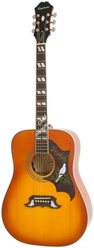 EPIPHONE DOVE PRO ACOUSTIC/ELECTRIC W/FISHMAN VINTAGE BROWN SUNBURST электро-акустическая гитара, цвет классический санбёрст - фото 60511