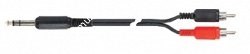 QUIK LOK AD12-5K компонентный кабель, 5 метров, разъёмы Stereo Jack Male - 2 RCA Male (тюльпаны),(1/4' TRS MALE - 2RCA MALE) - фото 66949