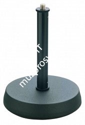 K&M 23200-300-55 настольная микрофонная стойка прямая, звукопоглощающая литая основа, h 175мм, черная - фото 69522