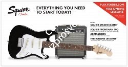 FENDER SQUIER PK STRAT SS SQ10G BLK Комплект: Электрогитара Squier Stratocaster уменьшенная (черная) и комбо SQ10G - фото 74553