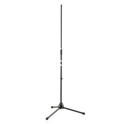 K&M 20130-300-55 прямая микрофонная стойка на треноге, выс 90-160 см, разъём 3/8', сталь, чёрная, вес 2,4 кг - фото 84395