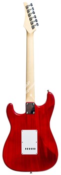 ROCKDALE DS-ST112-TR электрогитара, форма стратокастер, цвет полупрозрачный красный - фото 85897