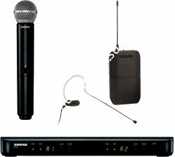 SHURE BLX1288E/MX53 M17 662 - 686 MHz двухканальная радиосистема с головным микрофоном MX153 и ручным передатчиком SM58 - фото 87008