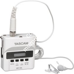 TASCAM DR-10LW портативный рекордер с петличным микрофоном, цвет белый - фото 92184