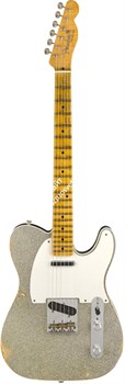 FENDER 2018 LTD RELIC® DOUBLE ESQUIRE® 'SPECIAL' - AGED BLACK W/SILVER SPARKLE TOP Электрогитара с кейсом, цвет черный/серебрист - фото 93062