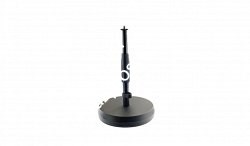 K&M 23325-300-55 настольная микрофонная стойка прямая, звукопоглощающая литая основа, в 217-347 мм, черная - фото 95979