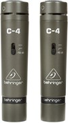 Behringer C-4 подобранная пара кардиоидных конденсаторных микрофонов 20-20000Гц, аттенюатор,  планка с держателями, ветрозащита, футляр