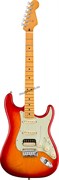 FENDER American Ultra Stratocaster® HSS, Maple Fingerboard, Plasma Red Burst электрогитара, цвет красный в комплекте кейс