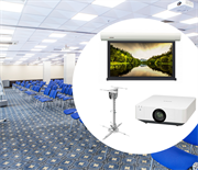 Премиум комплект для конференц-зала с проекционным экраном 133 дюйма и лазерным проектором Sony