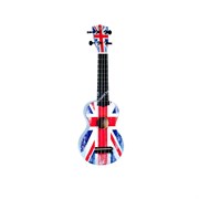 WIKI UK/GB - гитара укулеле сопрано, липа, рисунок &quot;британский флаг&quot;, чехол в комплекте